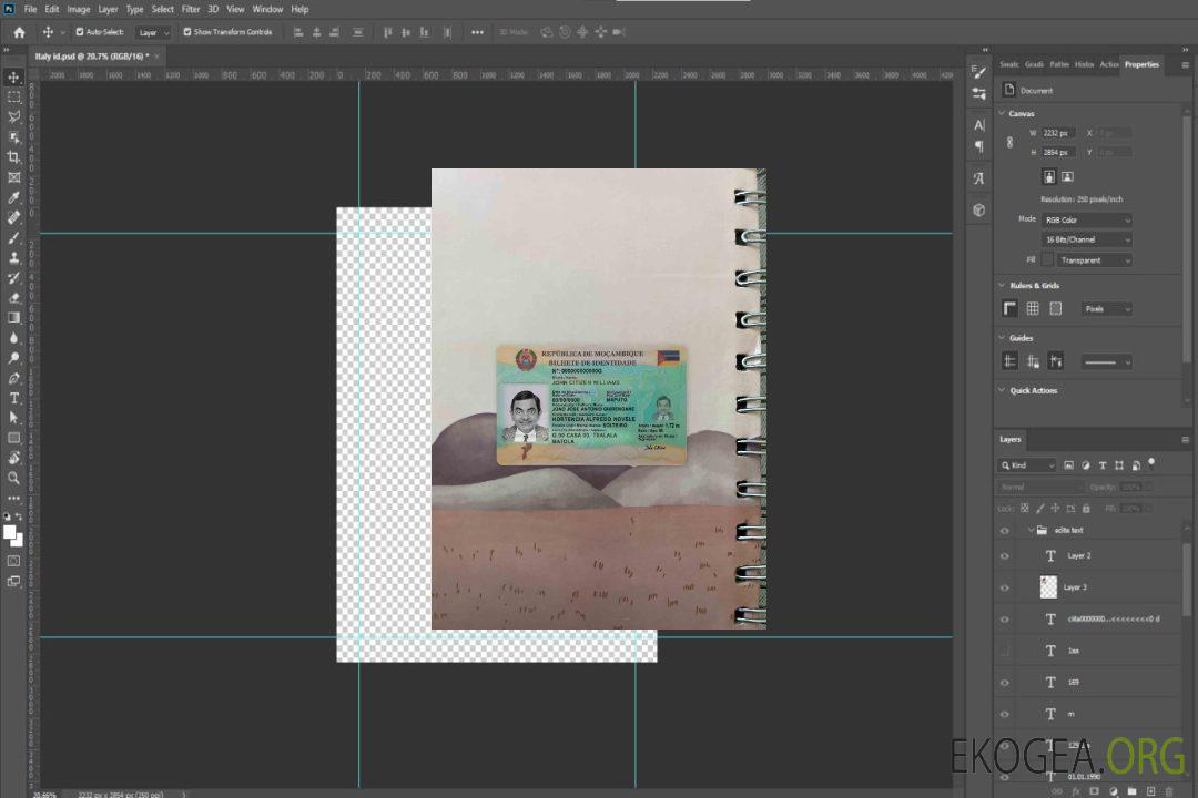 Mozambique id photolook AVANT template Mozambique id photolook AVANT template